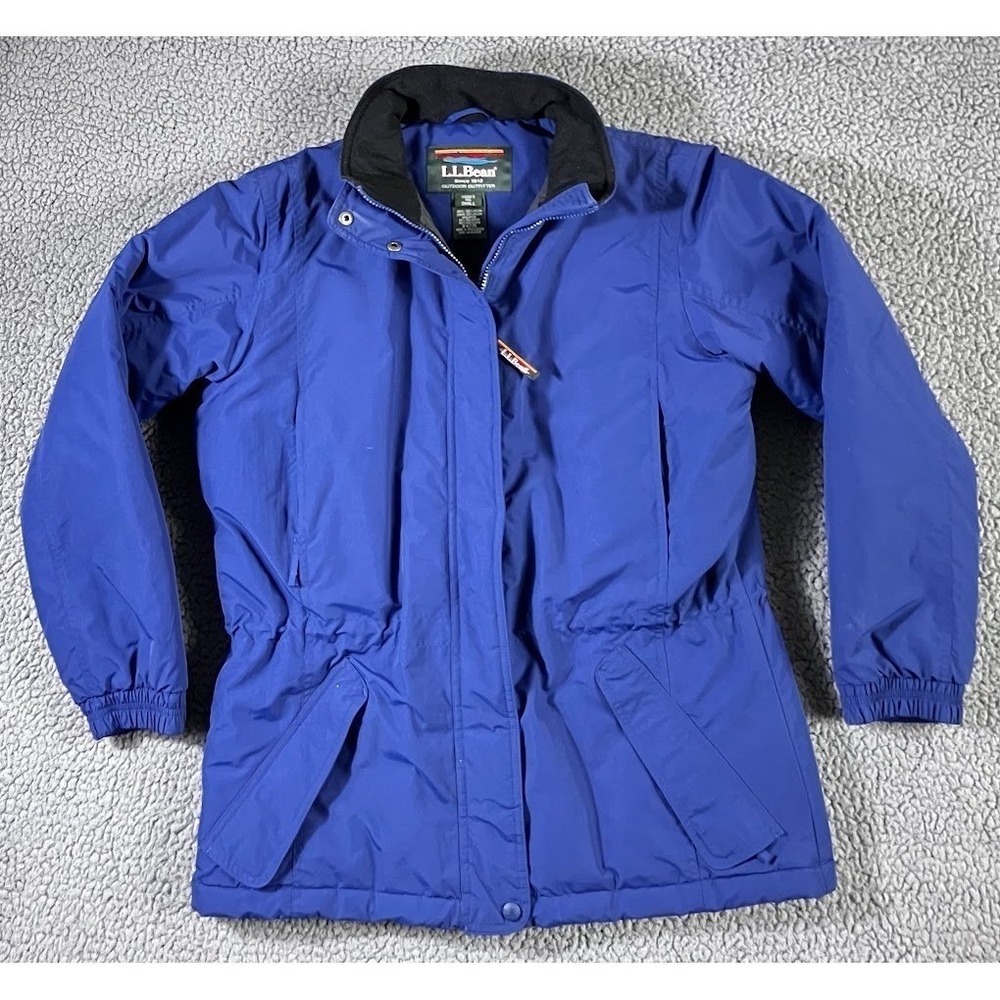VTG LL Bean Womens Small Blue Insulated‎ Winter Parka Fleece Jacket